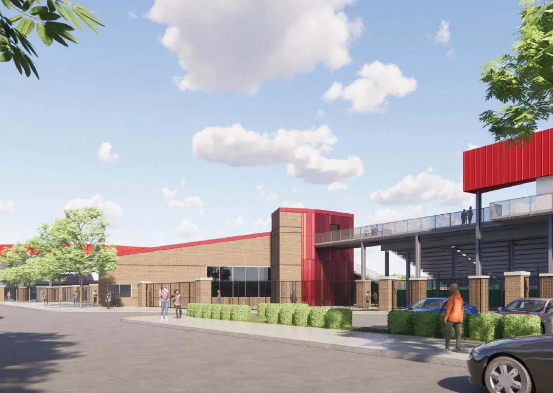 Rendering of outside of player development center